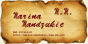 Marina Mandžukić vizit kartica